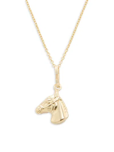 Saks Fifth Avenue Women's 14k Yellow Gold Horse Pendant Chain Necklace
