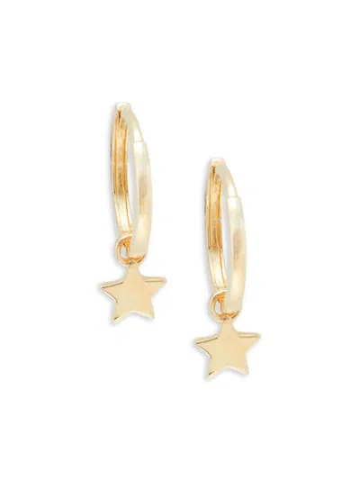 Saks Fifth Avenue Women's 14k Yellow Gold Huggie Star Dangle Hoop Earrings