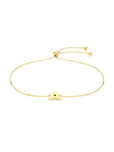 Saks Fifth Avenue Women's 14k Yellow Gold Initial Bolo Bracelet In Letter A