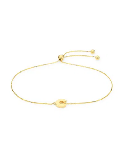 Saks Fifth Avenue Women's 14k Yellow Gold Initial Bolo Bracelet In Letter C