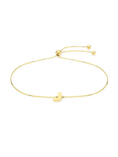 Saks Fifth Avenue Women's 14k Yellow Gold Initial Bolo Bracelet In Letter J