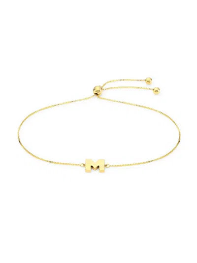 Saks Fifth Avenue Women's 14k Yellow Gold Initial Bolo Bracelet In Letter M