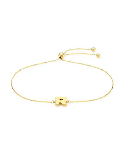 Saks Fifth Avenue Women's 14k Yellow Gold Initial Bolo Bracelet In Letter R