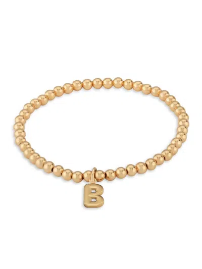 Saks Fifth Avenue Women's 14k Yellow Gold Initial Charm Beaded Bracelet