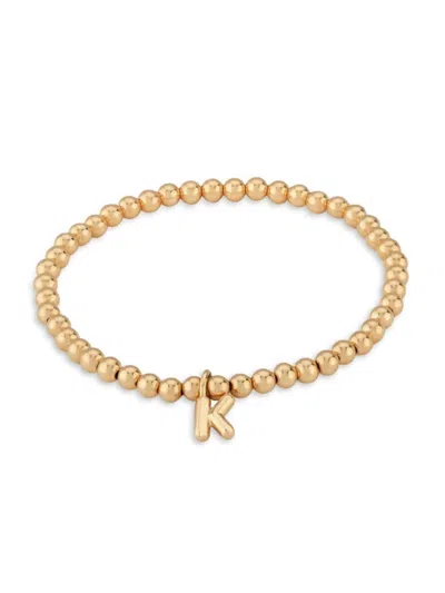 Saks Fifth Avenue Women's 14k Yellow Gold Initial Charm Beaded Bracelet