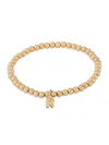 Saks Fifth Avenue Women's 14k Yellow Gold Initial Charm Beaded Bracelet In R