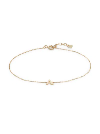 Saks Fifth Avenue Women's 14k Yellow Gold Initial Charm Bracelet In Letter A