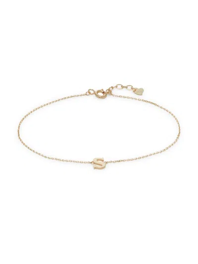 Saks Fifth Avenue Women's 14k Yellow Gold Initial Charm Bracelet In Letter S