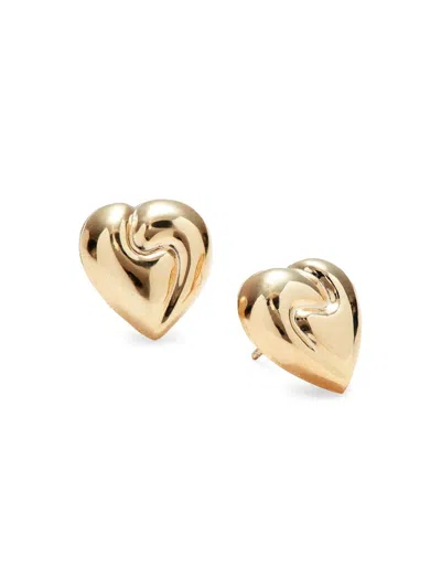 Saks Fifth Avenue Women's 14k Yellow Gold Knot Heart Stud Earrings