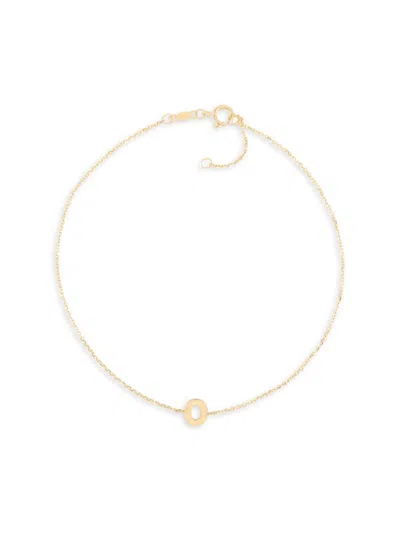 Saks Fifth Avenue Women's `14k Yellow Gold L Initial Anklet