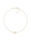 Saks Fifth Avenue Women's `14k Yellow Gold L Initial Anklet In N