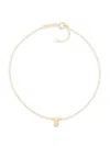 Saks Fifth Avenue Women's `14k Yellow Gold L Initial Anklet In T