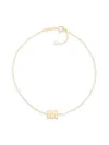 Saks Fifth Avenue Women's `14k Yellow Gold L Initial Anklet In M