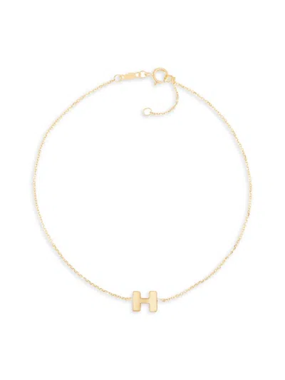 Saks Fifth Avenue Women's `14k Yellow Gold L Initial Anklet In H