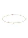 Saks Fifth Avenue Women's `14k Yellow Gold L Initial Anklet In J
