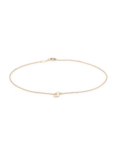 Saks Fifth Avenue Women's `14k Yellow Gold L Initial Anklet In J