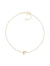 Saks Fifth Avenue Women's `14k Yellow Gold L Initial Anklet In P