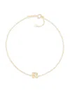 Saks Fifth Avenue Women's `14k Yellow Gold L Initial Anklet In R