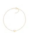 Saks Fifth Avenue Women's `14k Yellow Gold L Initial Anklet In U