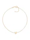 Saks Fifth Avenue Women's `14k Yellow Gold L Initial Anklet In V