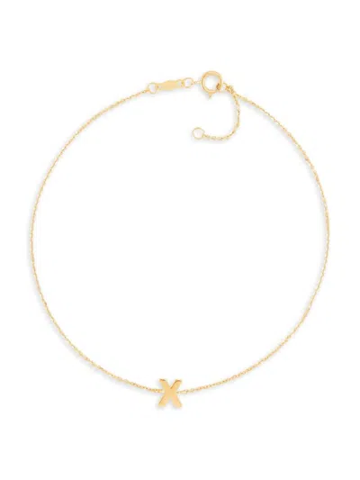 Saks Fifth Avenue Women's `14k Yellow Gold L Initial Anklet In X