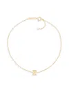 Saks Fifth Avenue Women's `14k Yellow Gold L Initial Anklet In Z