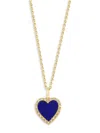 Saks Fifth Avenue Women's 14k Yellow Gold, Lapis Lazuli & Diamond Heart Pendant Necklace In Gold