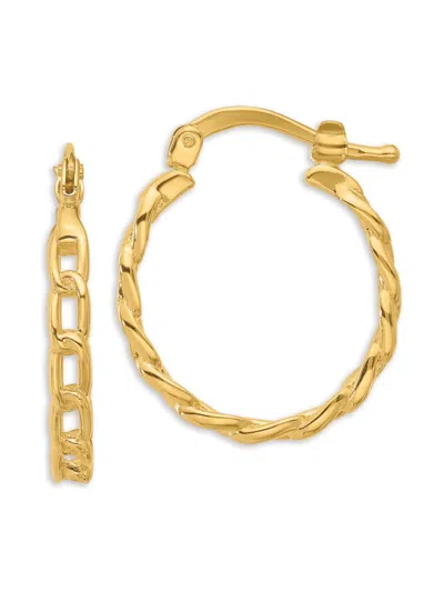 Saks Fifth Avenue Women's 14k Yellow Gold Link Hoop Earrings