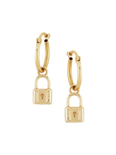 Saks Fifth Avenue Women's 14k Yellow Gold Lock Drop Earrings