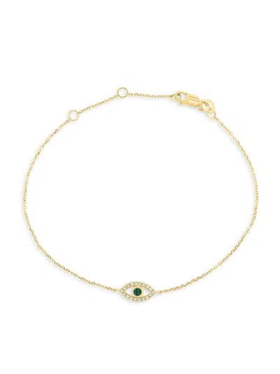 Saks Fifth Avenue Women's 14k Yellow Gold, Malachite & Diamond Bracelet