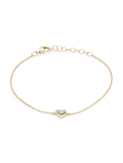 Saks Fifth Avenue Women's 14k Yellow Gold, Malachite & Diamond Chain Bracelet