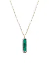 Saks Fifth Avenue Women's 14k Yellow Gold, Malachite & White Diamond Pendant Necklace In Yellow Gold