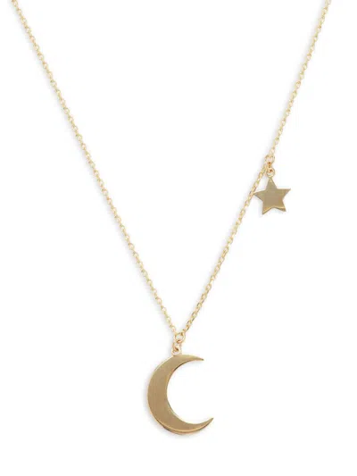 Saks Fifth Avenue Women's 14k Yellow Gold Moon & Star Pendant Necklace