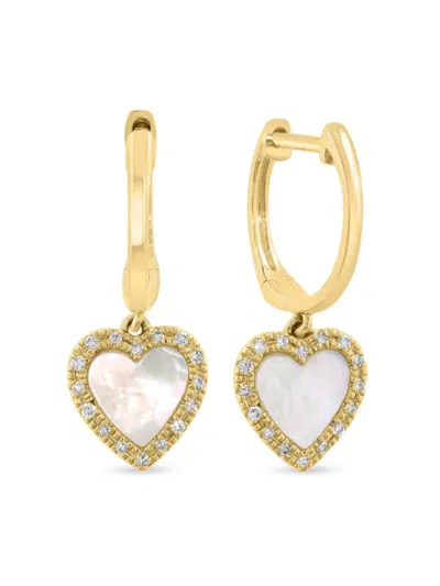 Saks Fifth Avenue Women's 14k Yellow Gold, Mother Of Pearl & Diamond Drop Earrings