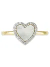 Saks Fifth Avenue Women's 14k Yellow Gold, Mother Of Pearl & Diamond Heart Ring In Yellow Gold
