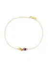 Saks Fifth Avenue Women's 14k Yellow Gold, Multistone & Diamond Chain Bracelet In Gold
