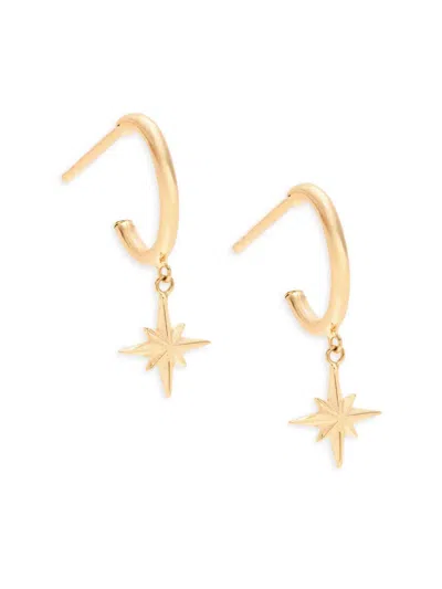 Saks Fifth Avenue Women's 14k Yellow Gold North Star Huggie Earrings
