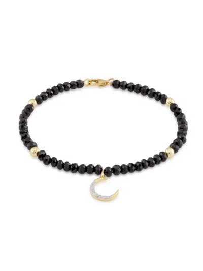 Saks Fifth Avenue Women's 14k Yellow Gold, Onyx & Diamond Bracelet
