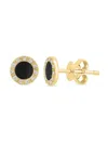 Saks Fifth Avenue Women's 14k Yellow Gold, Onyx & Diamond Stud Earrings In Gold
