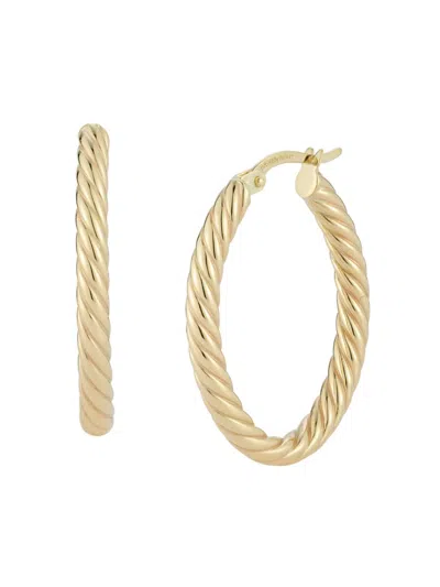 Saks Fifth Avenue Women's 14k Yellow Gold Oval Twist Hoop Earrings