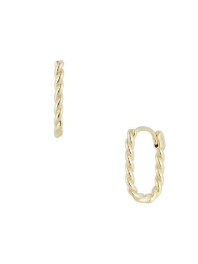 Saks Fifth Avenue Women's 14k Yellow Gold Oval Twist Huggie Earrings