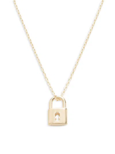 Saks Fifth Avenue Women's 14k Yellow Gold Padlock Pendant Chain Necklace