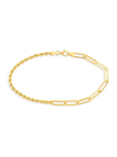 Saks Fifth Avenue Women's 14k Yellow Gold Paperclip & Rope Bracelet