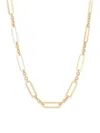 Saks Fifth Avenue Women's 14k Yellow Gold Paperclip Station Chain Necklace In Yellow Gold