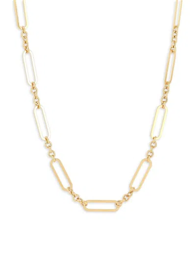 Saks Fifth Avenue Women's 14k Yellow Gold Paperclip Station Chain Necklace