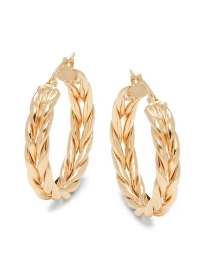 Saks Fifth Avenue Women's 14k Yellow Gold Patterned Hoop Earrings