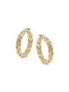 Saks Fifth Avenue Women's 14k Yellow Gold Patterned Hoop Earrings In Yellow Gold