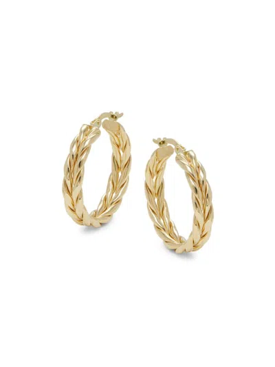 Saks Fifth Avenue Women's 14k Yellow Gold Patterned Hoop Earrings