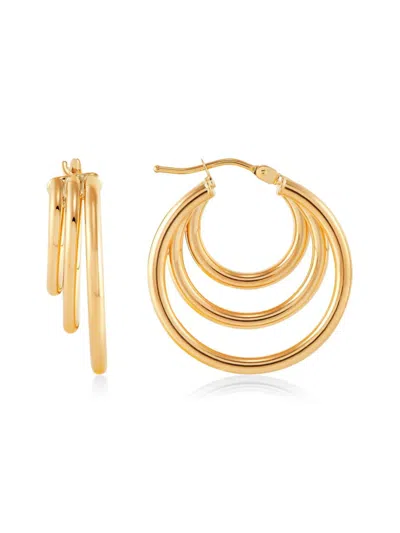 Saks Fifth Avenue Women's 14k Yellow Gold Polished Triple-row Hoop Earrings