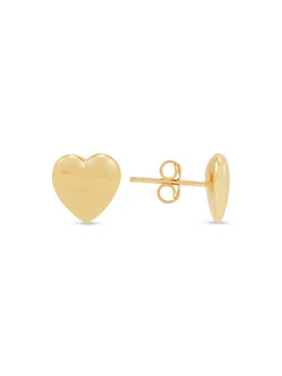 Saks Fifth Avenue Women's 14k Yellow Gold Puff Heart Stud Earrings